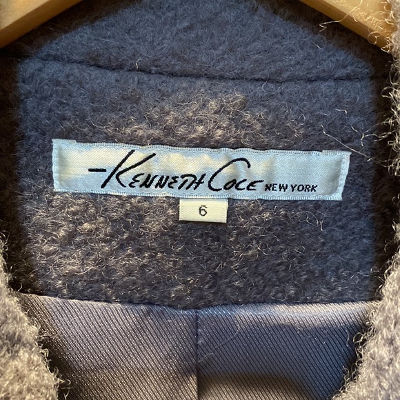 Kenneth Cole New York grey wool long pea coat, so stylish! Size 6, EUC - Picture 6 of 6